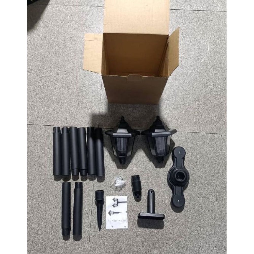 Outdoor Solar Post Lights, Waterproof 2-Head Lamp for Patio Garden Front Door, 58.27 In