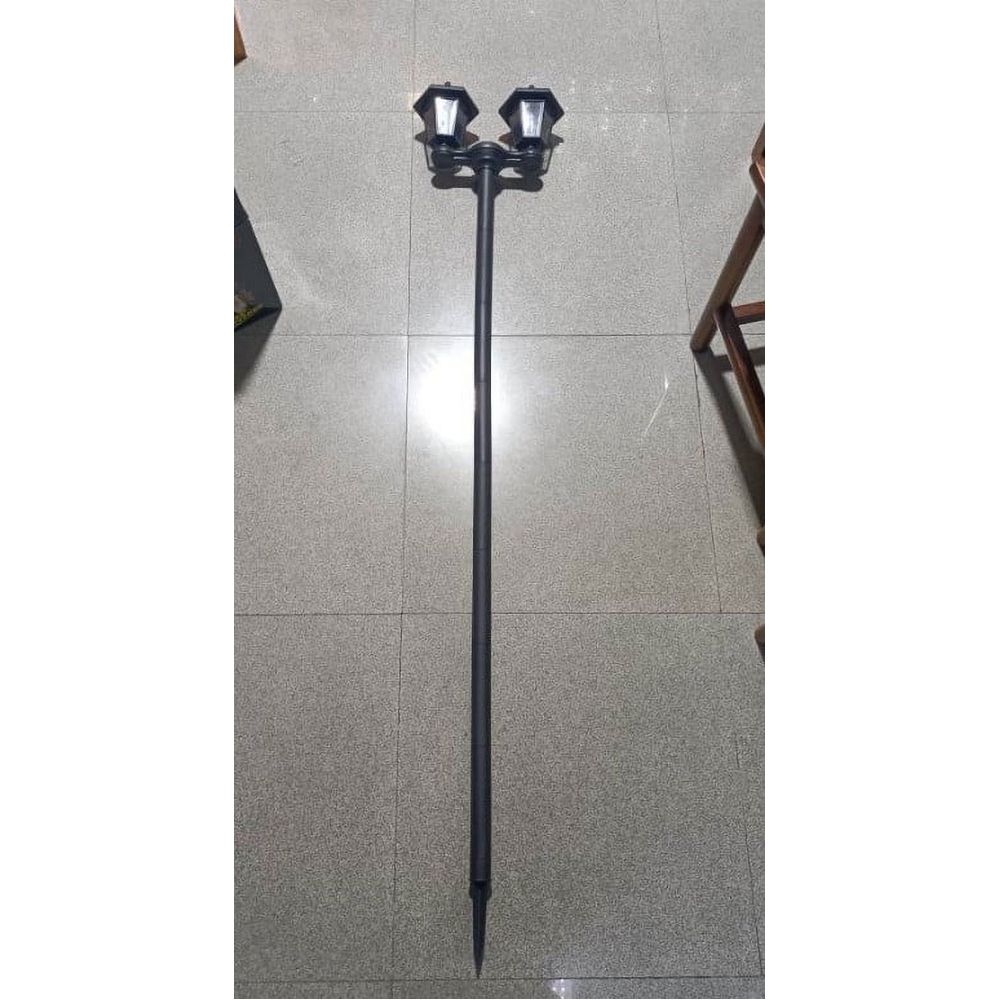 Outdoor Solar Post Lights, Waterproof 2-Head Lamp for Patio Garden Front Door, 58.27 In