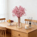Pink Artificial Floral Stems, Faux Dried Flower Bouquet, Boho Home Table Decor without Vase (1 Pack, Pink)