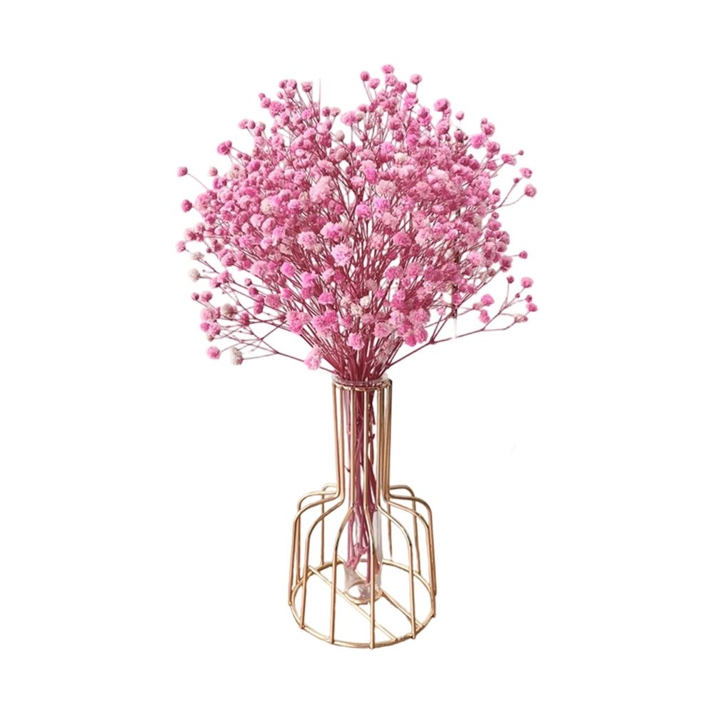 Pink Artificial Floral Stems, Faux Dried Flower Bouquet, Boho Home Table Decor without Vase (1 Pack, Pink)