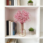 Pink Artificial Floral Stems, Faux Dried Flower Bouquet, Boho Home Table Decor without Vase (1 Pack, Pink)