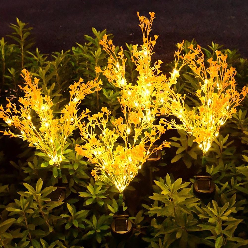 Artificial Rapeseed Solar Garden Light Outdoor Solar Powered Floor Lamp for Yard Patio Pathway Lawn