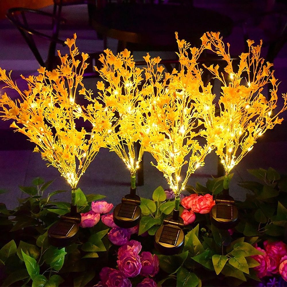 Artificial Rapeseed Solar Garden Light Outdoor Solar Powered Floor Lamp for Yard Patio Pathway Lawn