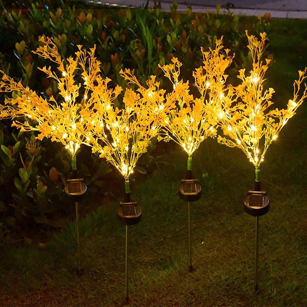 Artificial Rapeseed Solar Garden Light Outdoor Solar Powered Floor Lamp for Yard Patio Pathway Lawn