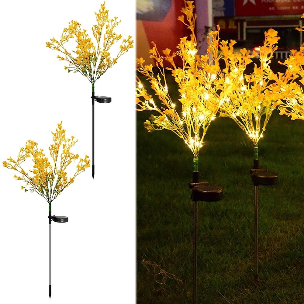 Artificial Rapeseed Solar Garden Light Outdoor Solar Powered Floor Lamp for Yard Patio Pathway Lawn