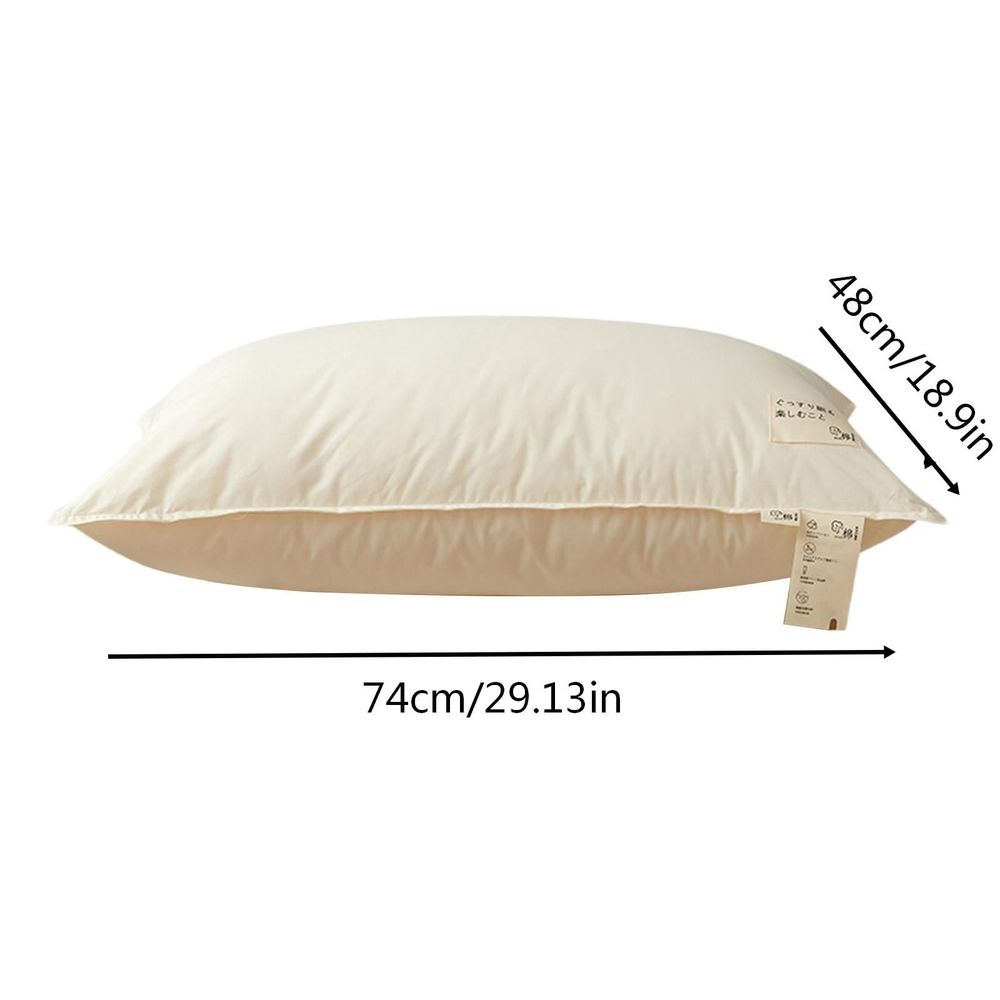 Neck Support Pillow Core 29.13In Cotton Filling Soft Cushioning Even Support Bedside Hugging Pillow Breathable Air Permeability for Bedroom Guest Room Dormitory Home Bedding Sleep Daily Use