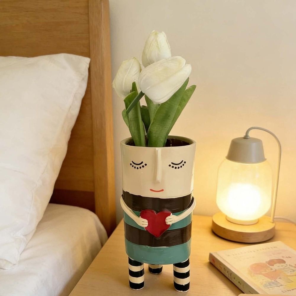 Resin Flower Vase, Modern Decorative Planter, Mother'S Day Gift for Home Table(B)