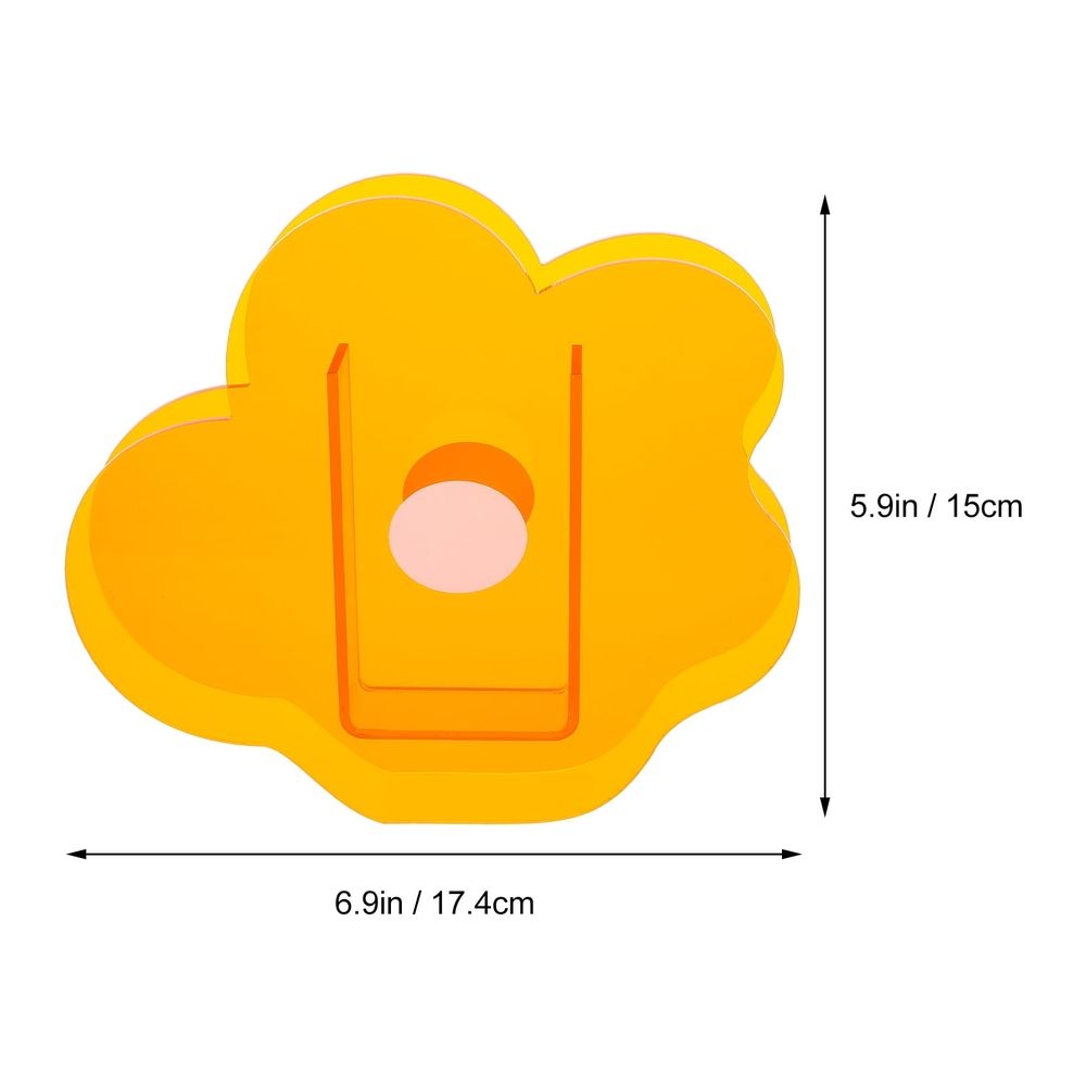 1Pcs Minimalist Desk Vase Orange Acrylic Flower Arrangement Home Decor for Flower Lovers