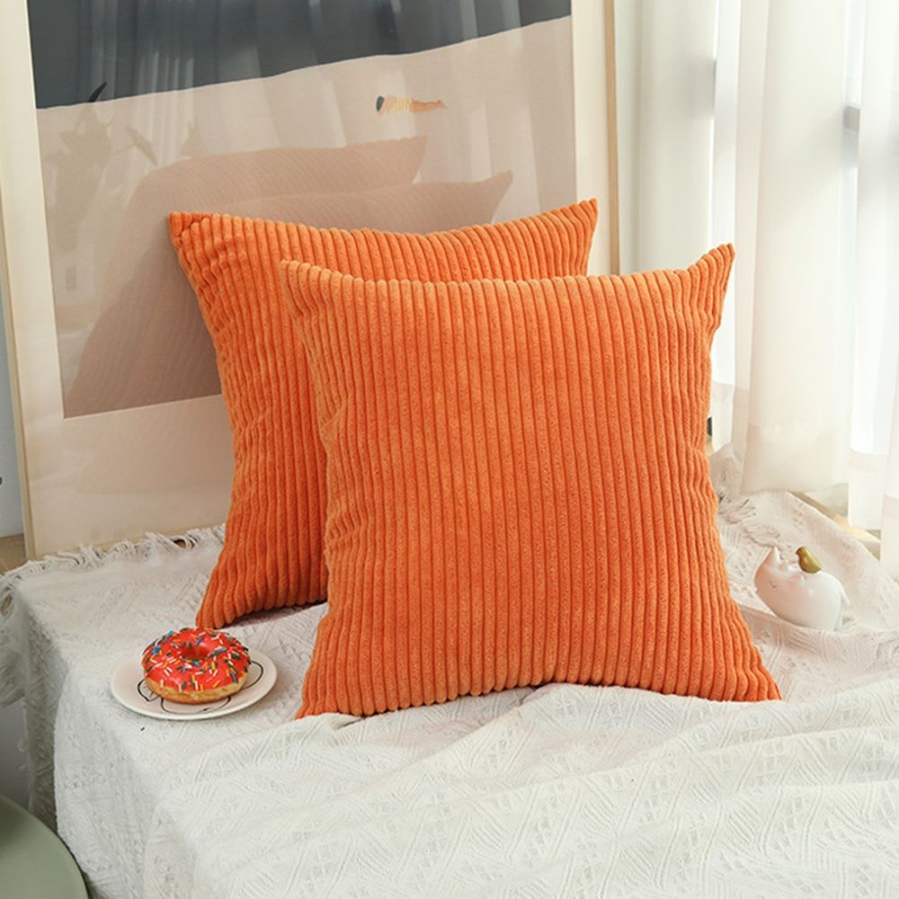 Orange Throw Pillows Covers 18x18 Set of 2,Decorative Throw Pillows Covers,Square Pillow Covers