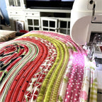 4 Rolls JellyRoll Batting Strip 2 1/4 Inch Total 200 Yards Cotton Blend Batting on A Roll, Flexible for JellyRoll Rugs
