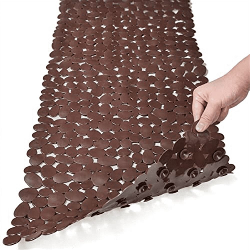 Pebble Bath Mat for Bathtub to Anti-Slip Bathtub Mat in Shower (Brown)