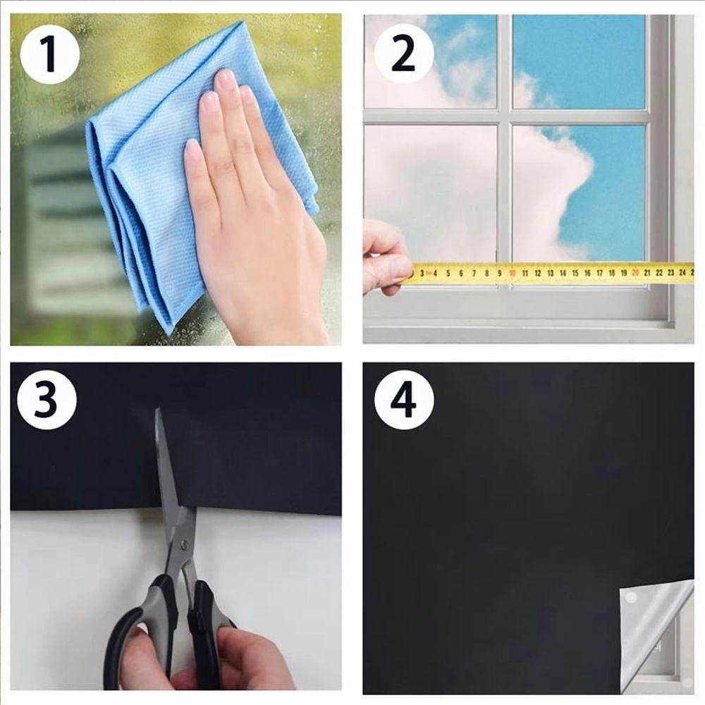 Portable Blackout Shades Film No Drill Travel Blackout Blinds Sunblock Window Cover Blackout Curtains 145 X 200cm