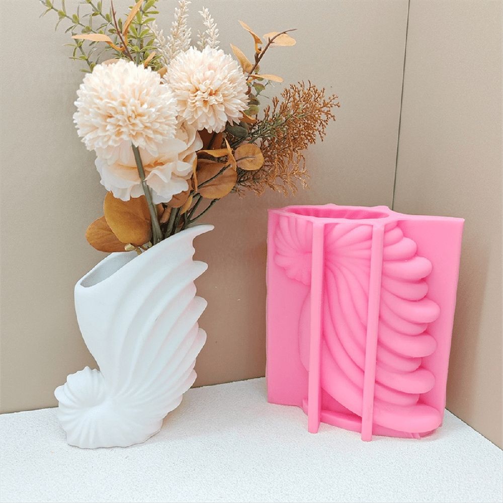 Alloy Steel Conch Vase Mold - 3D Large Shell Silicone Mold for Epoxy Resin and Gypsum, DIY Floral Arrangements