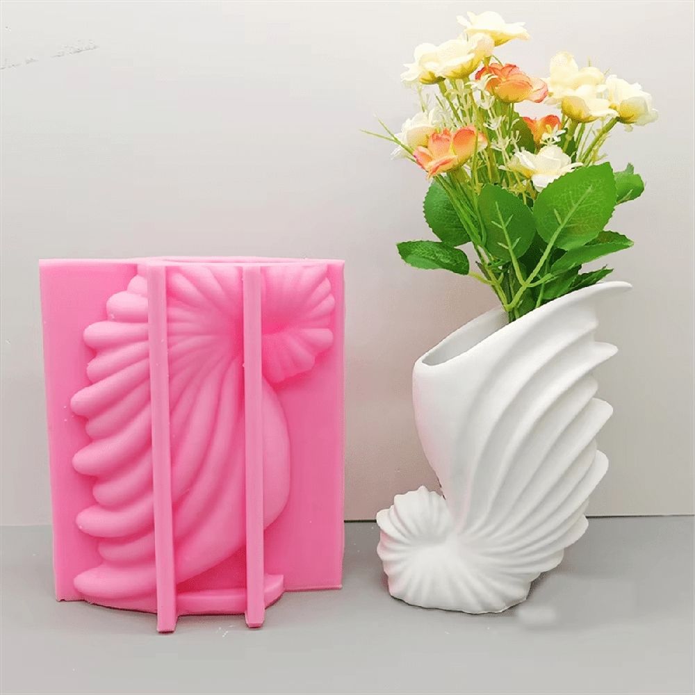 Alloy Steel Conch Vase Mold - 3D Large Shell Silicone Mold for Epoxy Resin and Gypsum, DIY Floral Arrangements