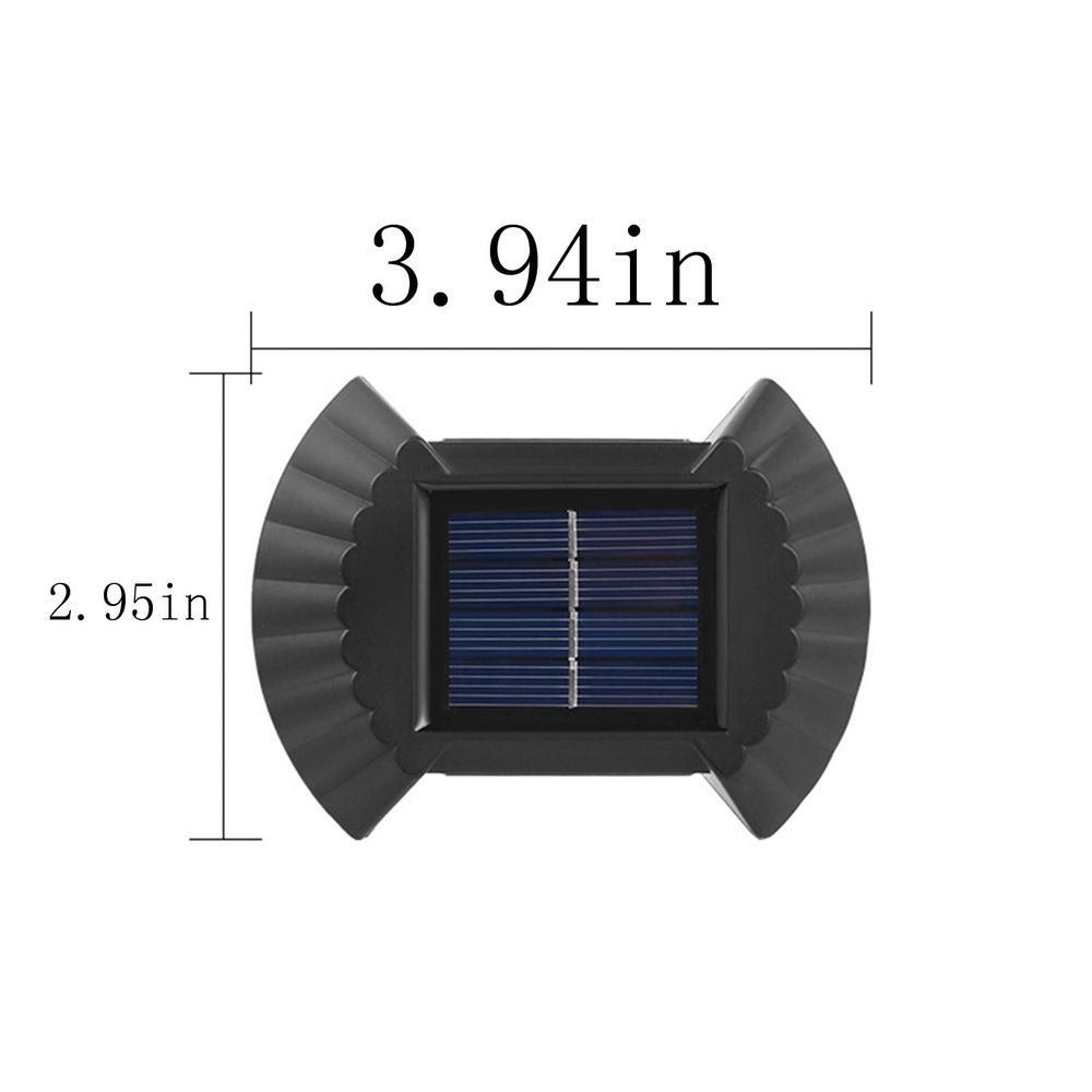 Solar Wall Lights 4 Pack, Warm Light Outdoor Up and Down Sconce, IP65 Waterproof ABS Plastic, Solar Powered for Patio Yard Garden Porch Driveway Walkway Decor
