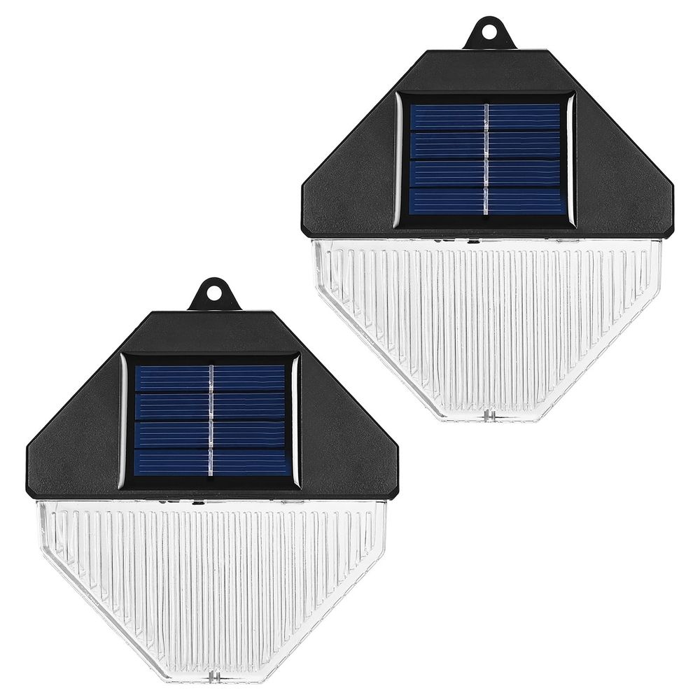 2 Pack Solar Powered Wall Light with Polycrystalline Panel, IP65 Waterproof Outdoor Garden Light for Patio Driveway Porch, Dusk to Dawn Auto On Off
