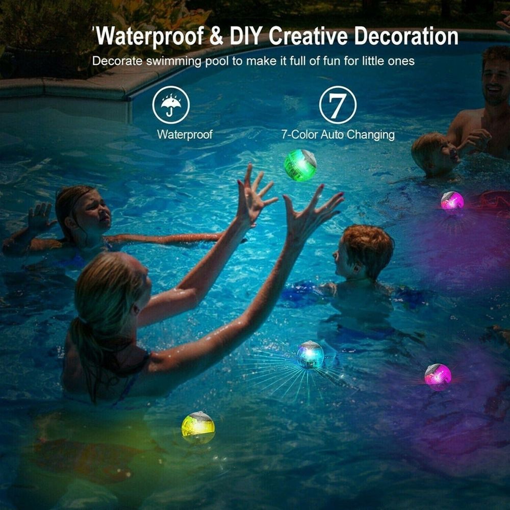 Solar LED Floating Pond Light Color Changing Outdoor Garden Decorative Lamp for Patio Yard Pool Fish Tank Party Wedding Camping Decor