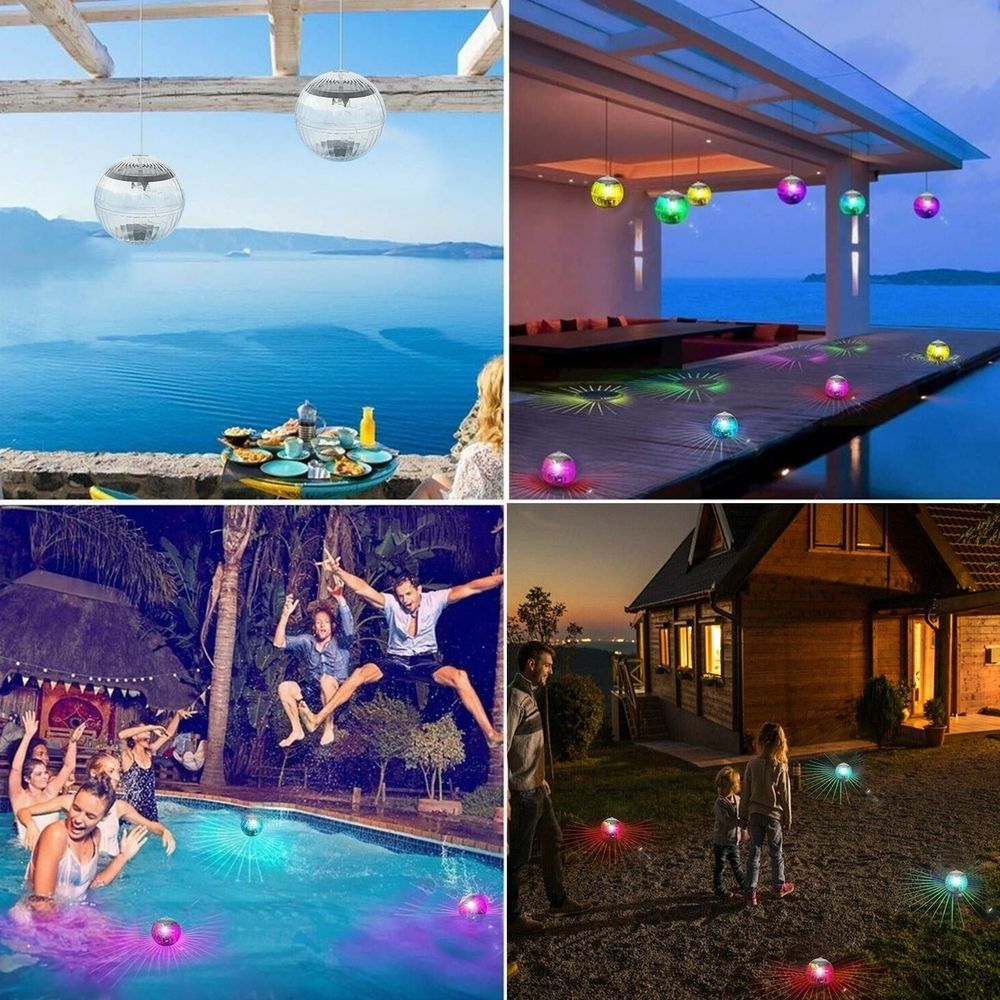 Solar LED Floating Pond Light Color Changing Outdoor Garden Decorative Lamp for Patio Yard Pool Fish Tank Party Wedding Camping Decor