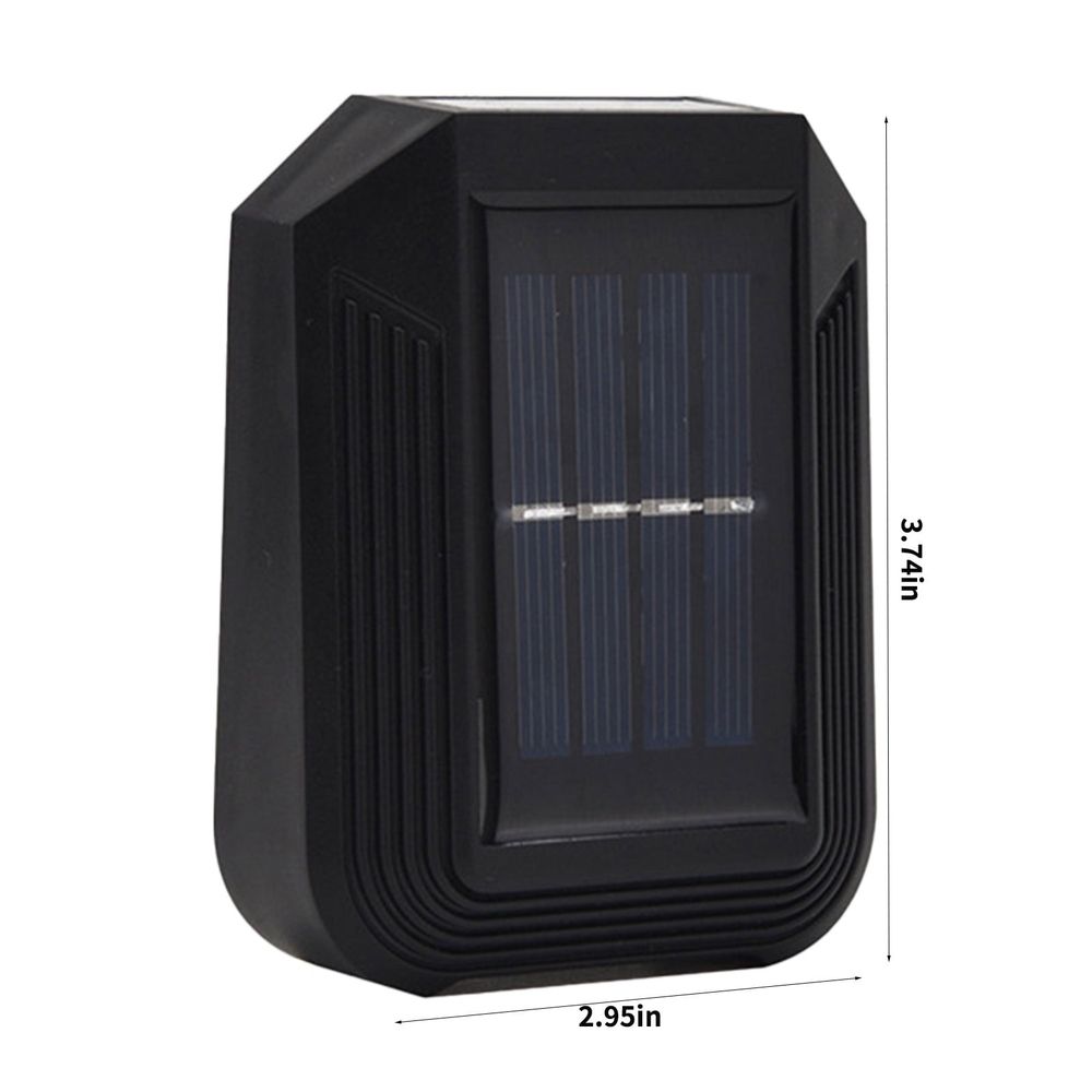 Black Solar Wall Sconce Light 2 Pack Warm Light IP65 Waterproof Outdoor Up Down Lighting for Courtyard Patio Porch Yard Garden Decor