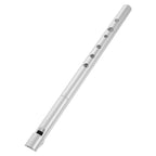 1Pc Portable Aluminum Alloy Clarinet High Pitch D Flute Silver Wind Instrument