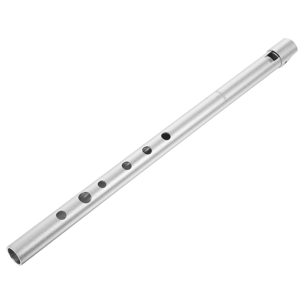 1Pc Portable Aluminum Alloy Clarinet High Pitch D Flute Silver Wind Instrument