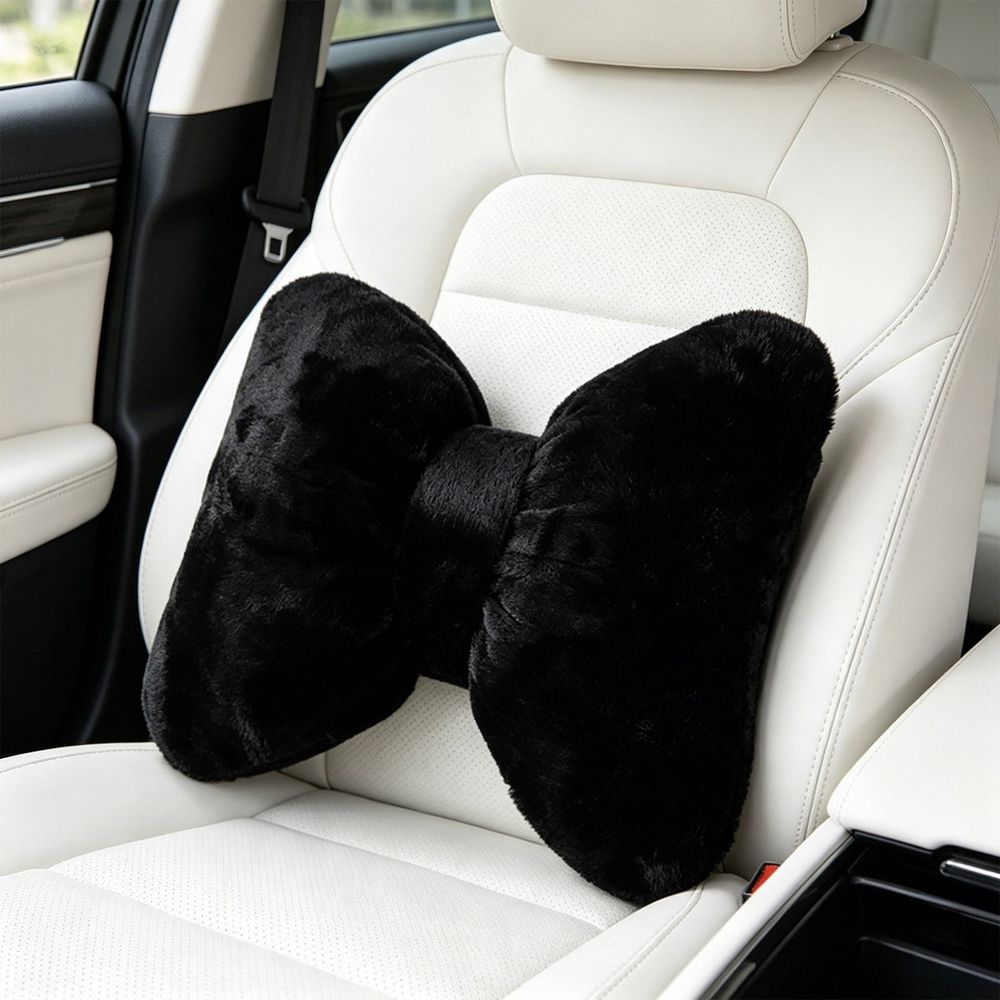 Decorative Throw Pillow with Bowknot, Soft Plush Lumbar Support Cushion, Versatile for Sofa Couch Bed, Machine Washable, Includes 1 Throw Pillow, for Living Room Bedroom Home Decor