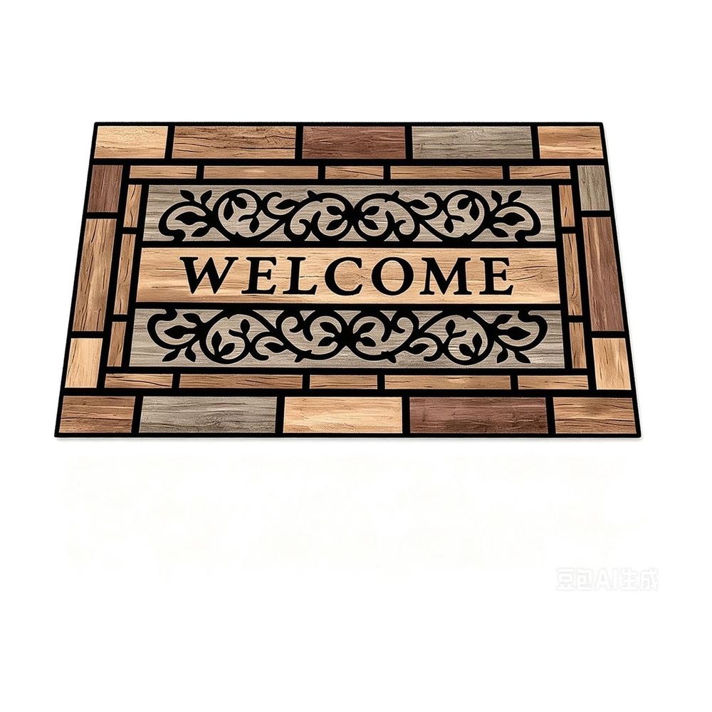 Decorative Brick Pattern Polyester Doormat, Non Slip Indoor Outdoor Rug, Low Pile Entry Mat, Machine Washable, 15.74x23.62 Inches, for Front Door Entrance