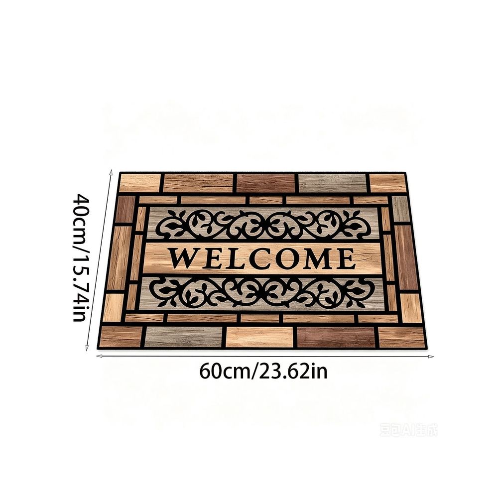 Decorative Brick Pattern Polyester Doormat, Non Slip Indoor Outdoor Rug, Low Pile Entry Mat, Machine Washable, 15.74x23.62 Inches, for Front Door Entrance
