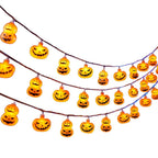 Orange Halloween Lights, 1.5M 10 Light Plastic String Lights, Warm Yellow Glow, Battery Operated, Waterproof Battery Box, Indoor Outdoor Use, for Halloween Decorations Party