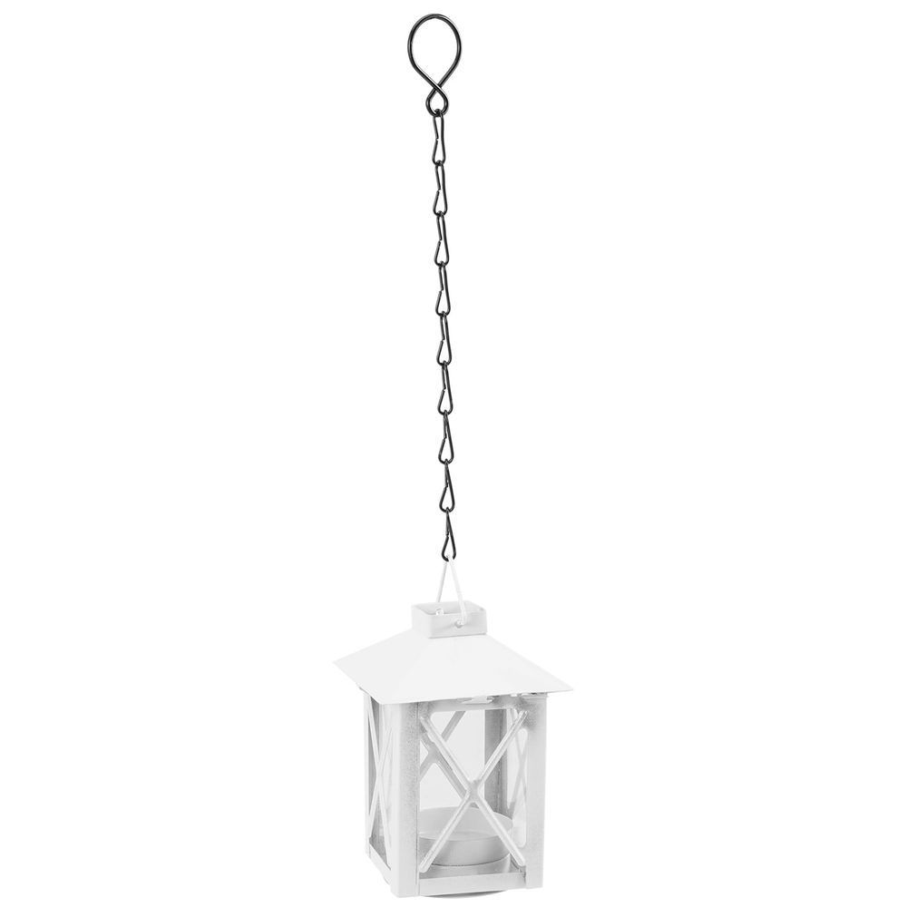 Stylish White Hanging Candle Holder for Tealight Candles, Perfect Ambient Decor for Home and Restaurant Settings