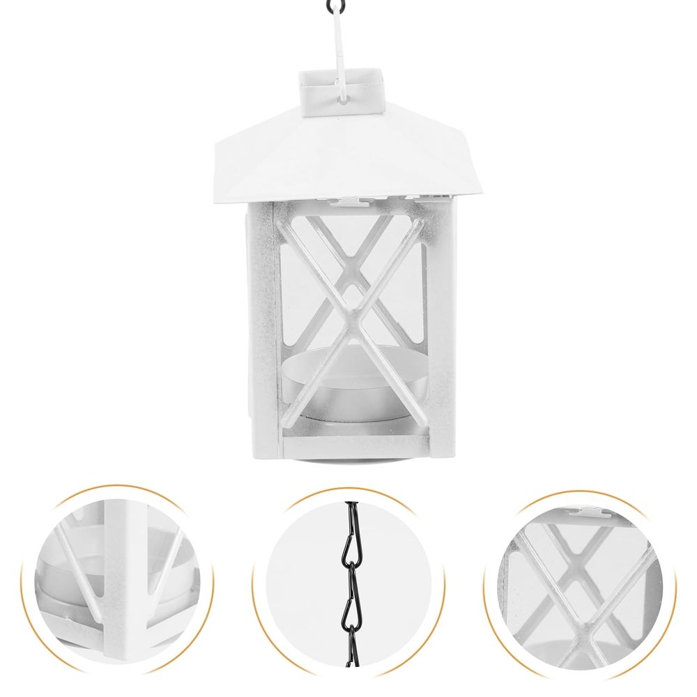 Stylish White Hanging Candle Holder for Tealight Candles, Perfect Ambient Decor for Home and Restaurant Settings