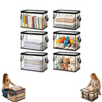 Storage Bins, Pvc Black Toy Storage Bag, Clear StorageBins with Zipper, The Clear Storage（6 Pack）