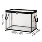 Storage Bins, Pvc Black Toy Storage Bag, Clear StorageBins with Zipper, The Clear Storage（6 Pack）