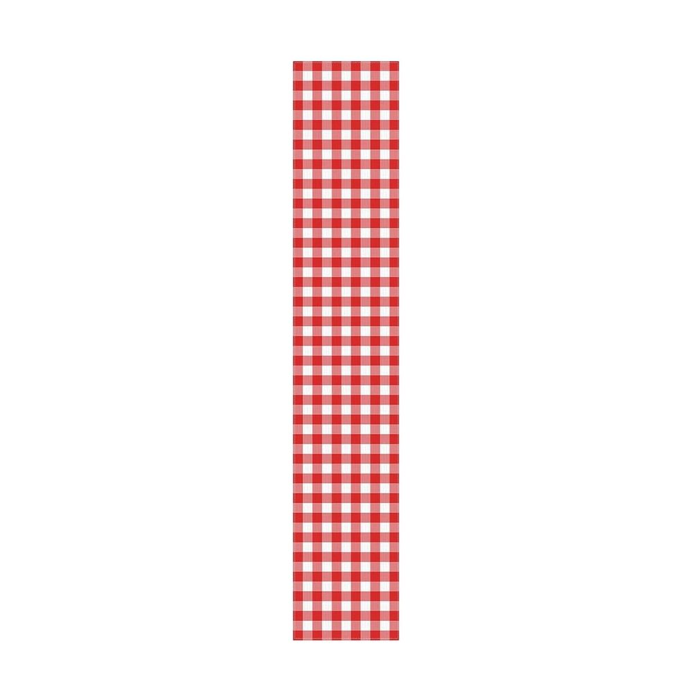 13x72in Linen Table Runner,Red and White Buffalo Plaid Checkered Scarf,Farmhouse Decorative Runner for Dining Room,Kitchen,Christmas Thanksgiving Holiday Party