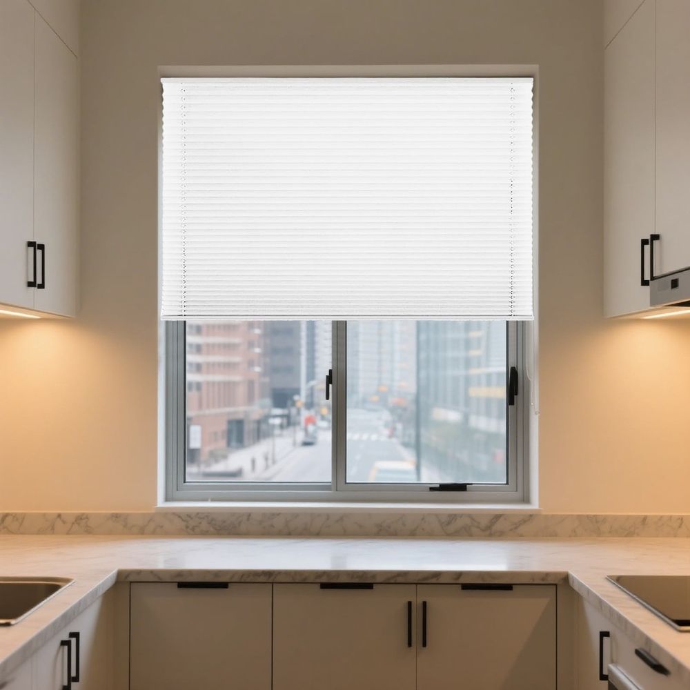 No Drill Honeycomb Pleated Blinds Cordless Blackout Cellular Shades for Windows, Thermal Insulated Noise Reducing Easy Instal(47.24*23.62Inch)