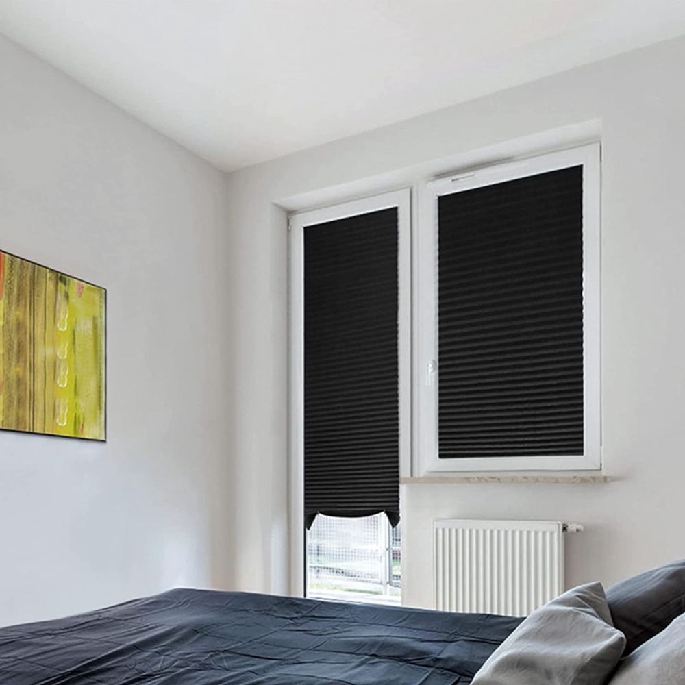 Cordless Pleated Window Shades, No Drill Light Filtering Temporary Blinds, Easy Cut To Size For Bedroom Living Room