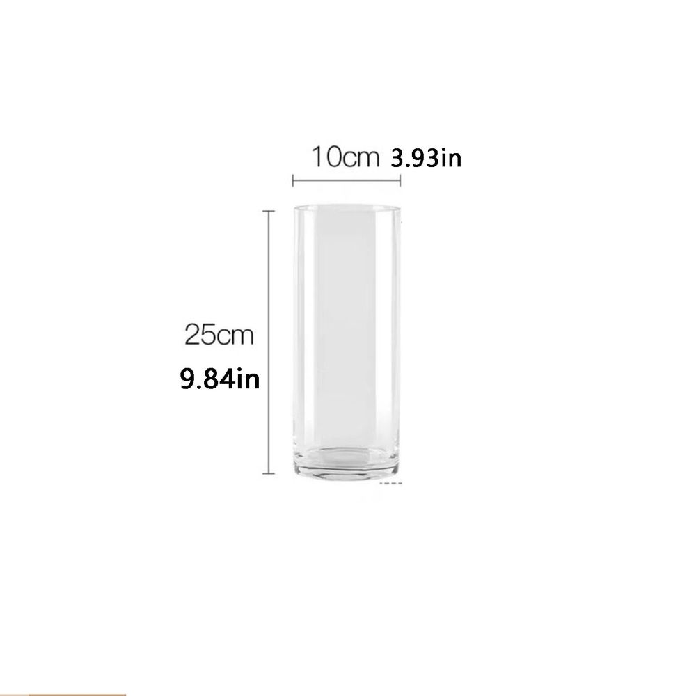 Clear Glass Cylinder Vase| Glass Flower Vase Centerpieces | Candle Holder for Wedding Centerpiece, Party Event, Home Office Decor
