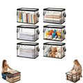 Storage Bins, Pvc Black Toy Storage Bag, Clear StorageBins with Zipper, The Clear Storage（6 Pack）