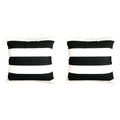 2PC Stripe Black and White Farmhouse Throw Pillow Covers, Pillow Case Soft Outdoor Pillow Case Cushion Covers for Sofa Bed Bedroom Car Chair Living Room,18x18 Inch