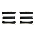 2PC Stripe Black and White Farmhouse Throw Pillow Covers, Pillow Case Soft Outdoor Pillow Case Cushion Covers for Sofa Bed Bedroom Car Chair Living Room,18x18 Inch