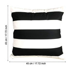 2PC Stripe Black and White Farmhouse Throw Pillow Covers, Pillow Case Soft Outdoor Pillow Case Cushion Covers for Sofa Bed Bedroom Car Chair Living Room,18x18 Inch
