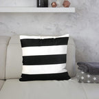 2PC Stripe Black and White Farmhouse Throw Pillow Covers, Pillow Case Soft Outdoor Pillow Case Cushion Covers for Sofa Bed Bedroom Car Chair Living Room,18x18 Inch