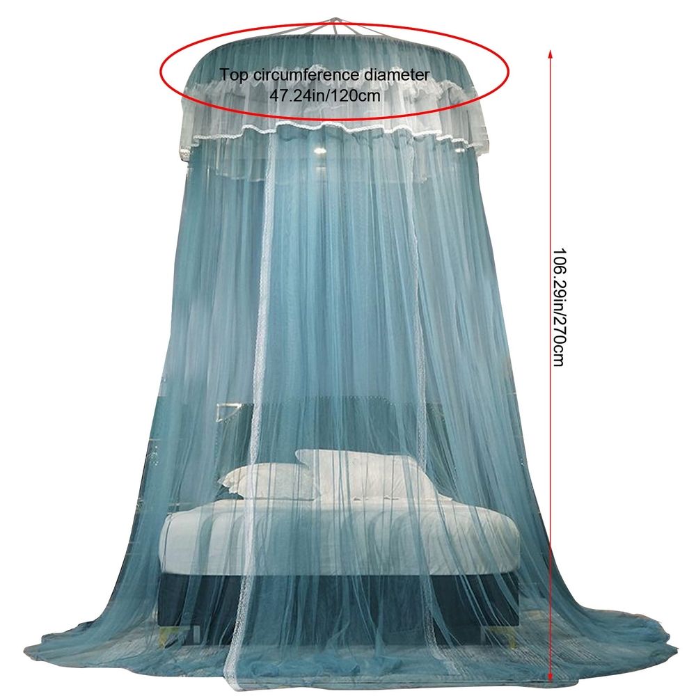 Mosquito Net Bed Canopy for Girls, Princess Canopy Bed Curtain Fine Sheer Mesh Dome Bed Canopies, Kids & Adults Lace Tent for Twin Full Queen King Bed