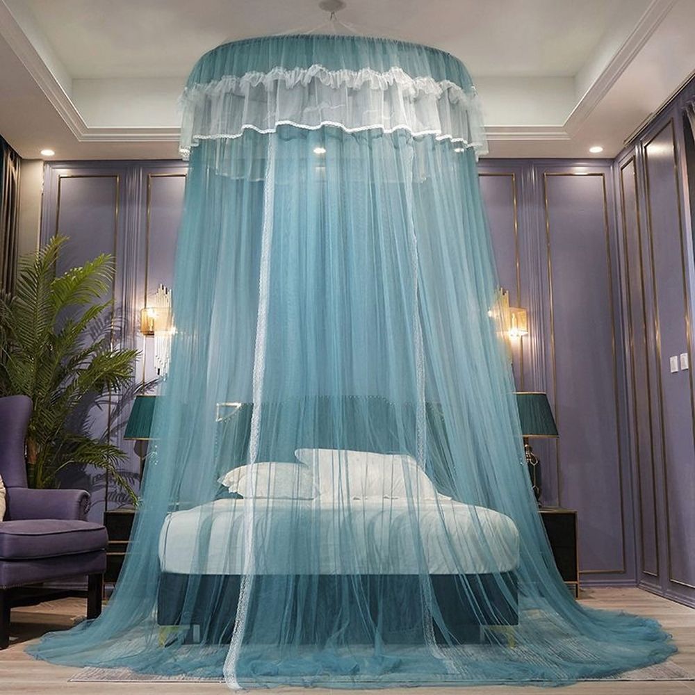 Mosquito Net Bed Canopy for Girls, Princess Canopy Bed Curtain Fine Sheer Mesh Dome Bed Canopies, Kids & Adults Lace Tent for Twin Full Queen King Bed