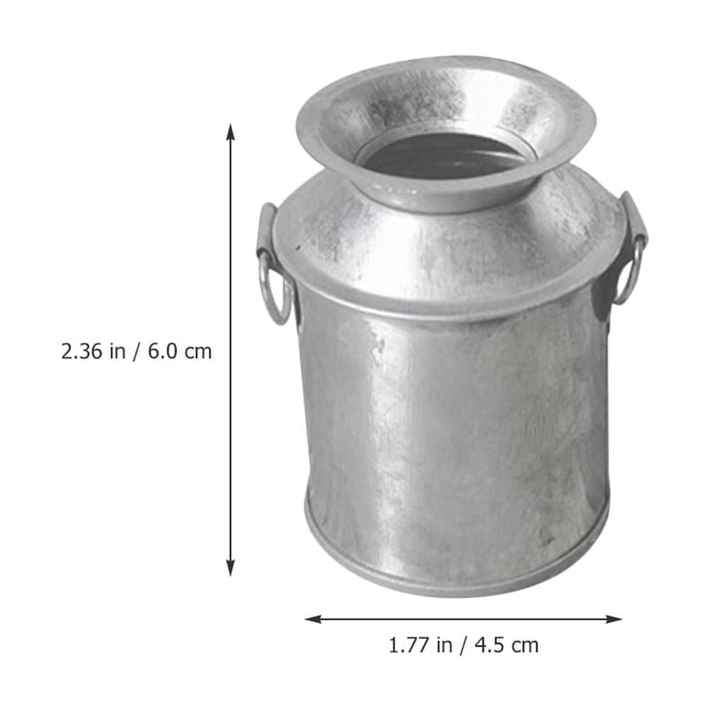 Metal Decorative Vases Miniature Vases Dollhouse Iron Milk Jug Silver 1Pack