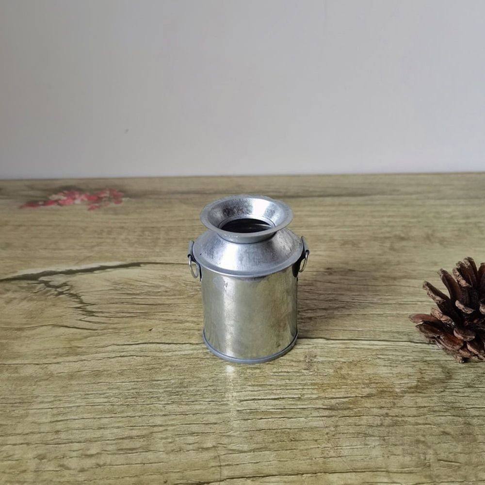 Metal Decorative Vases Miniature Vases Dollhouse Iron Milk Jug Silver 1Pack
