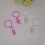20Pcs Plastic White Shower Curtain Clips Stable Curtain Clasp for Home Use