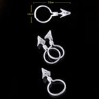 20Pcs Plastic White Shower Curtain Clips Stable Curtain Clasp for Home Use