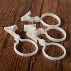 20Pcs Plastic White Shower Curtain Clips Stable Curtain Clasp for Home Use