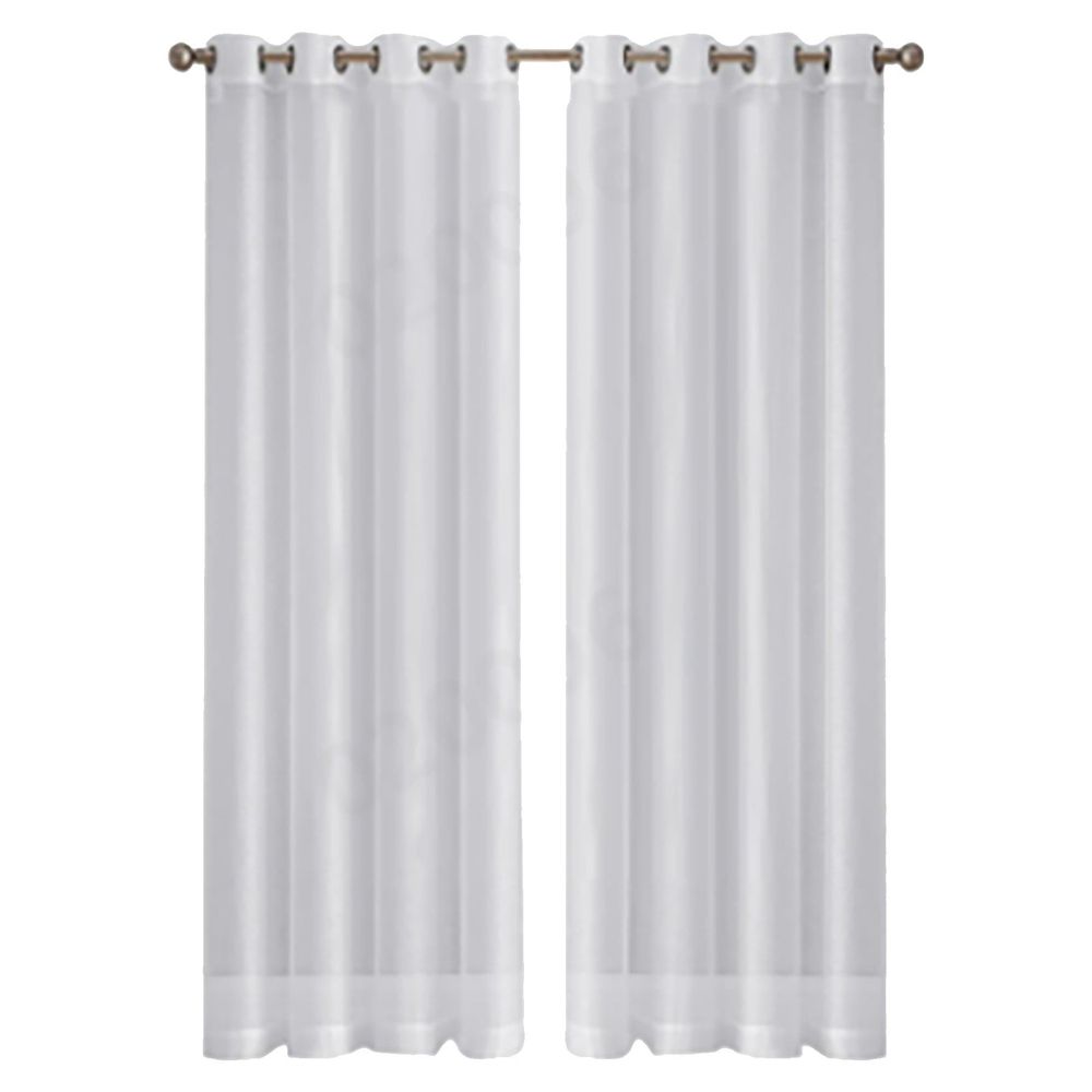 Curtains*2 Pieces White Sheer Curtains Linen Look Semi Transparent Voile White Curtains for Living Dining Room Drapes 54 X 84 Inch Long Set of 2 Panels White Sheer Curtains Linen Look